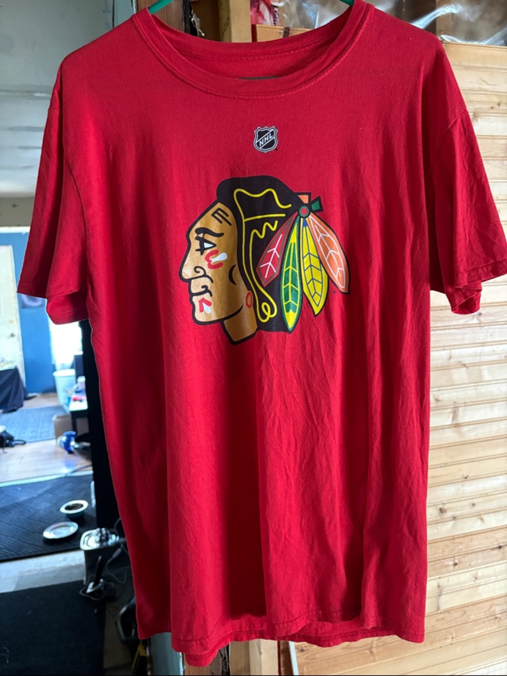 Fanatics Red Chicago Blackhawks Logo Short Sleeve Tee
